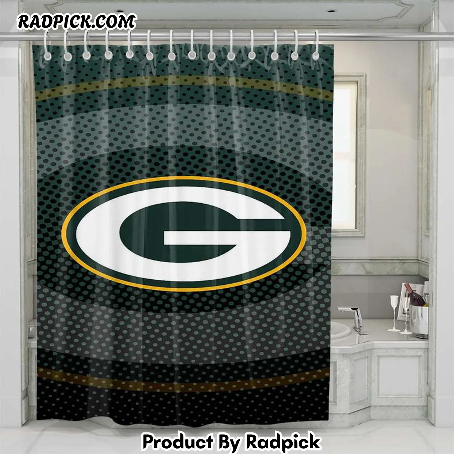 Green bay packers new 1 shower curtain set bathroom set for bathroom decor best gift for friends rp387845